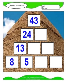 Çıkarma Pramidi Çalışma Sayfaları